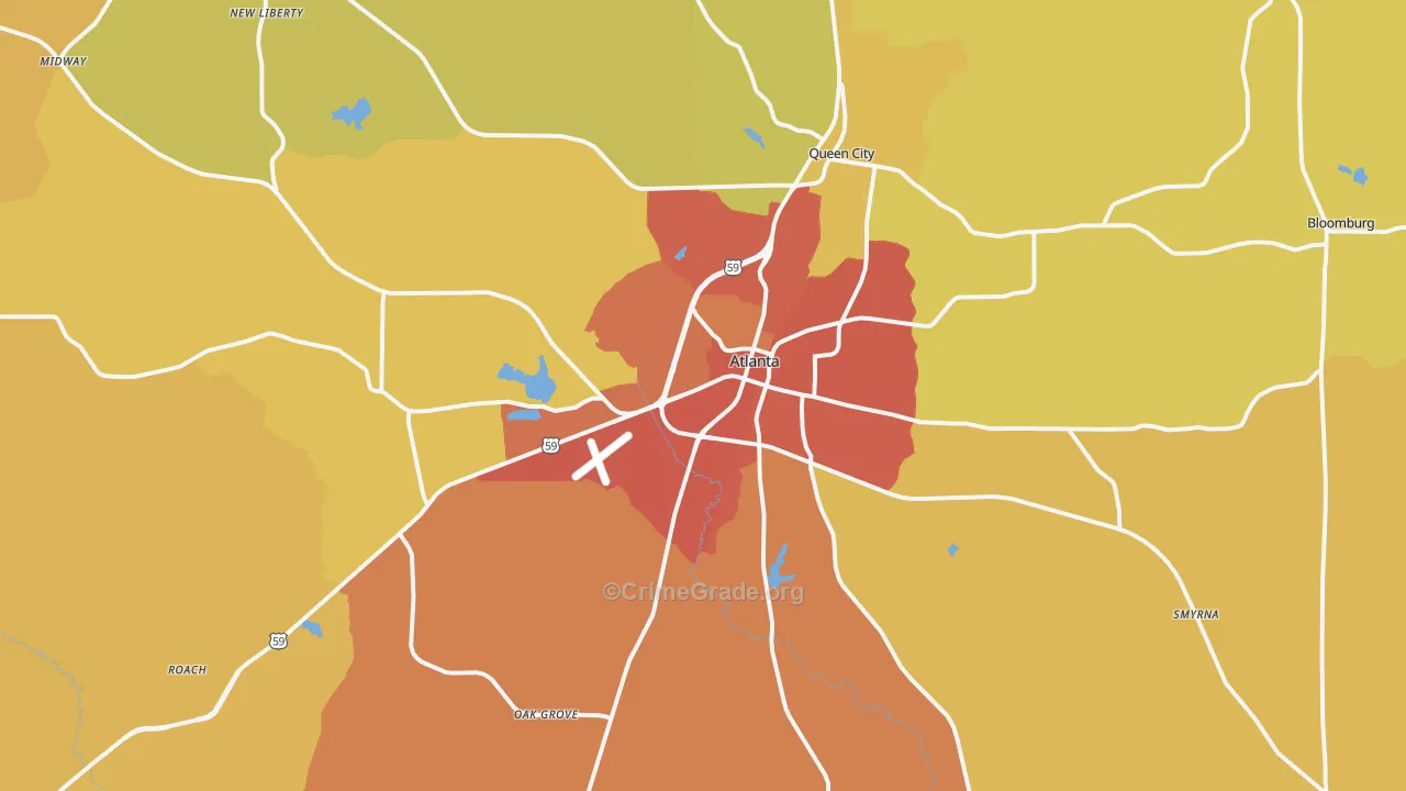 75551, TX Map of Drug-Related Crime Rates