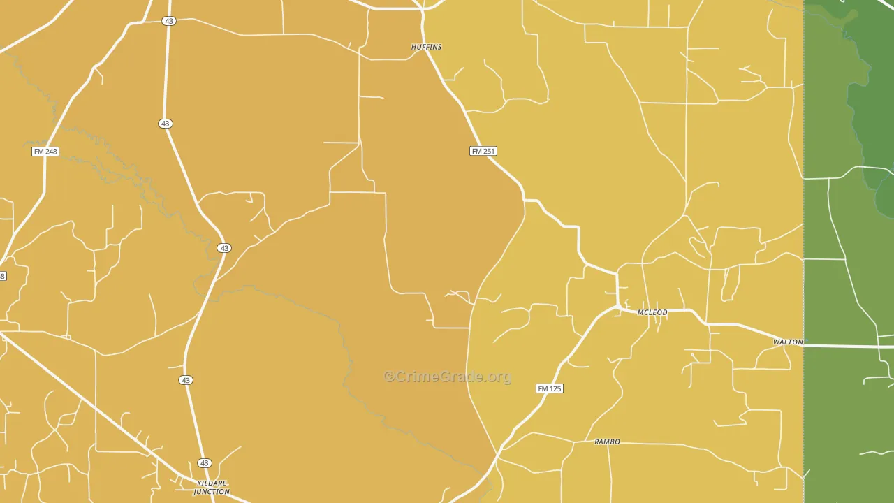 75555, TX Map of Drug-Related Crime Rates