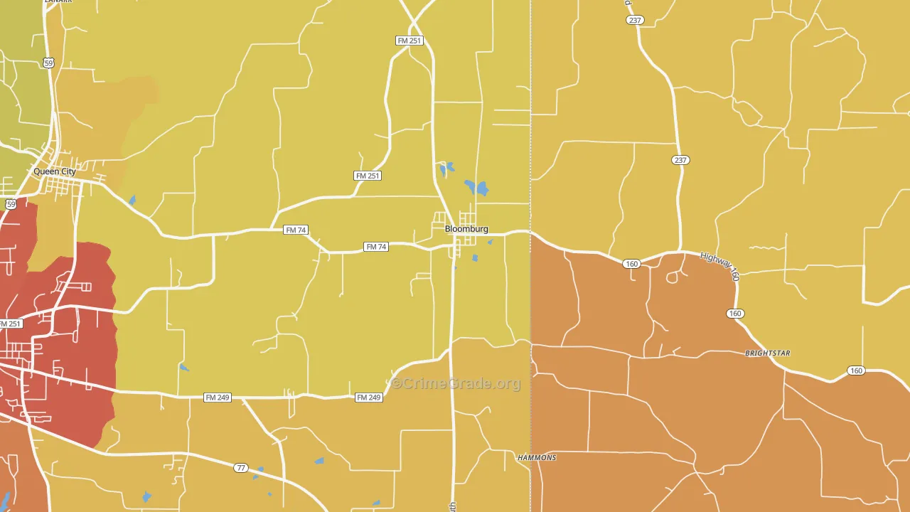 75556, TX Map of Drug-Related Crime Rates