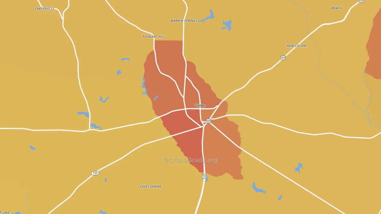 75563, TX Map of Drug-Related Crime Rates