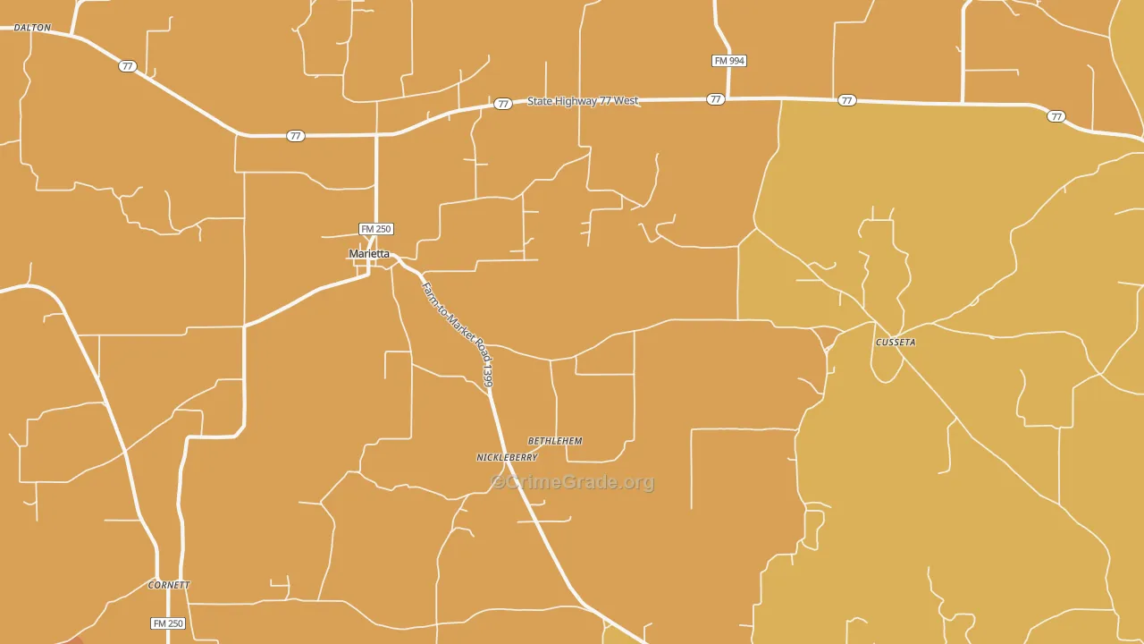 75566, TX Map of Drug-Related Crime Rates