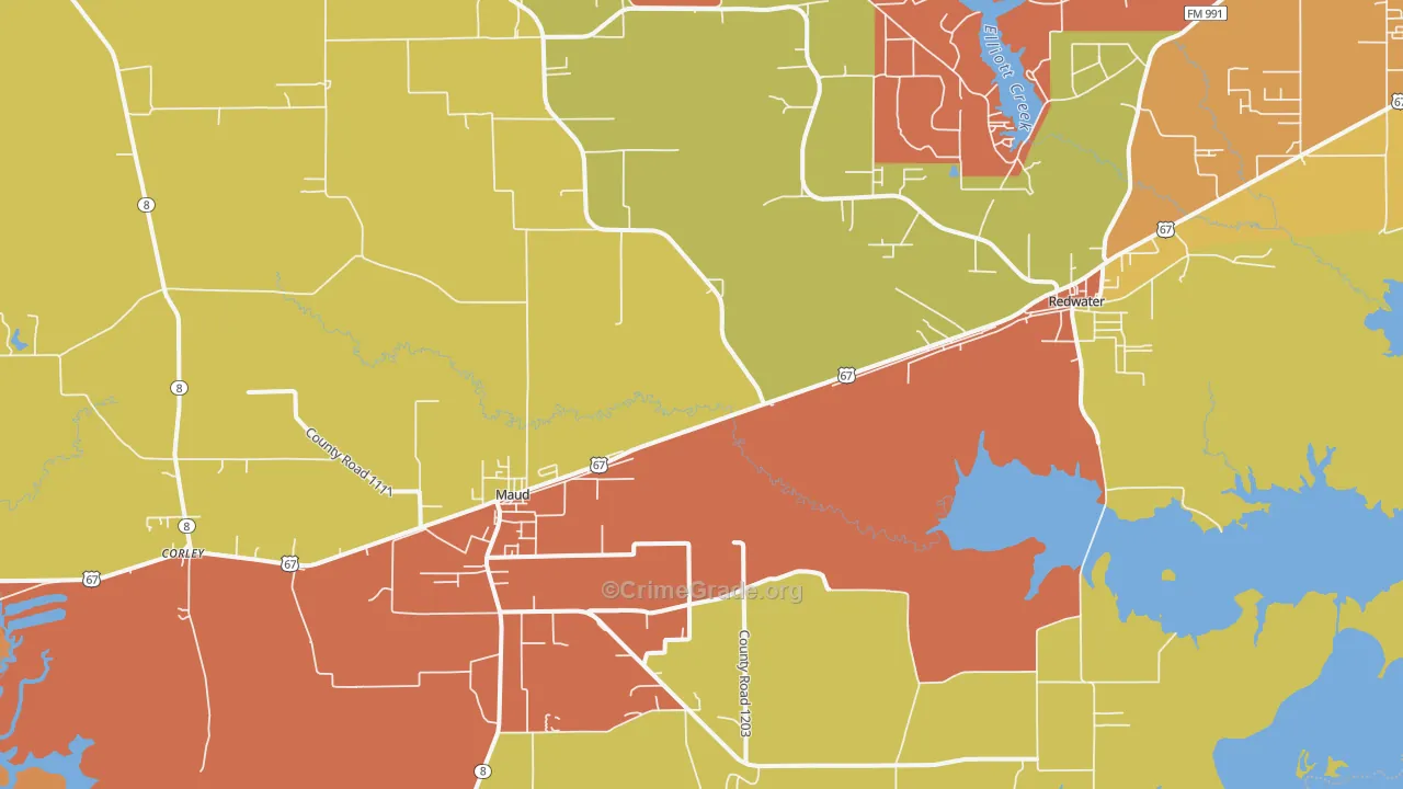 75567, TX Map of Drug-Related Crime Rates