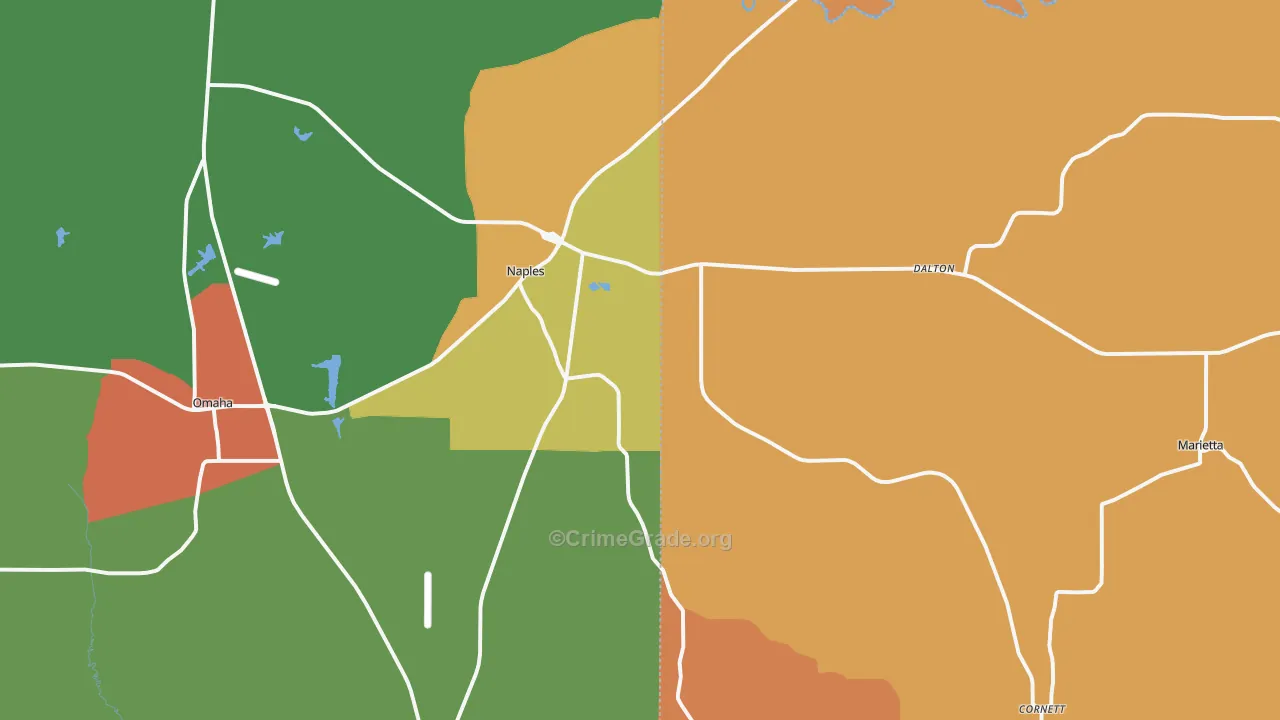 75568, TX Map of Drug-Related Crime Rates