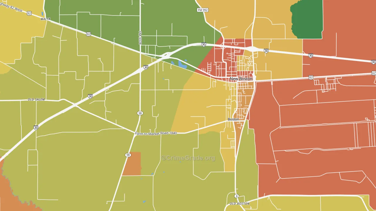 75570, TX Map of Drug-Related Crime Rates