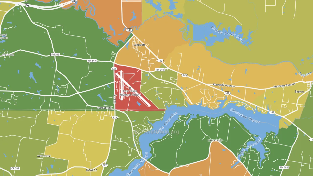 75603, TX Map of Drug-Related Crime Rates