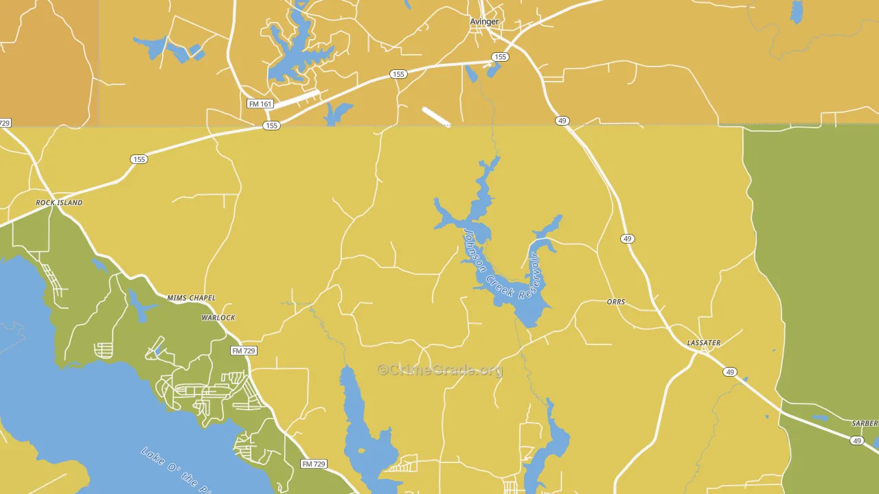 75630, TX Map of Drug-Related Crime Rates