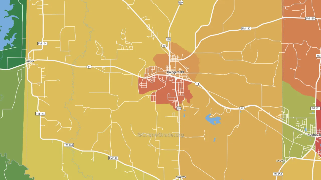 75638, TX Map of Drug-Related Crime Rates