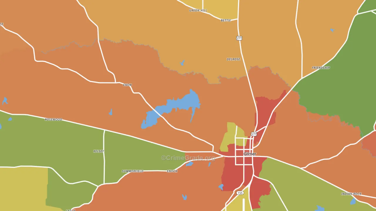 75644, TX Map of Drug-Related Crime Rates