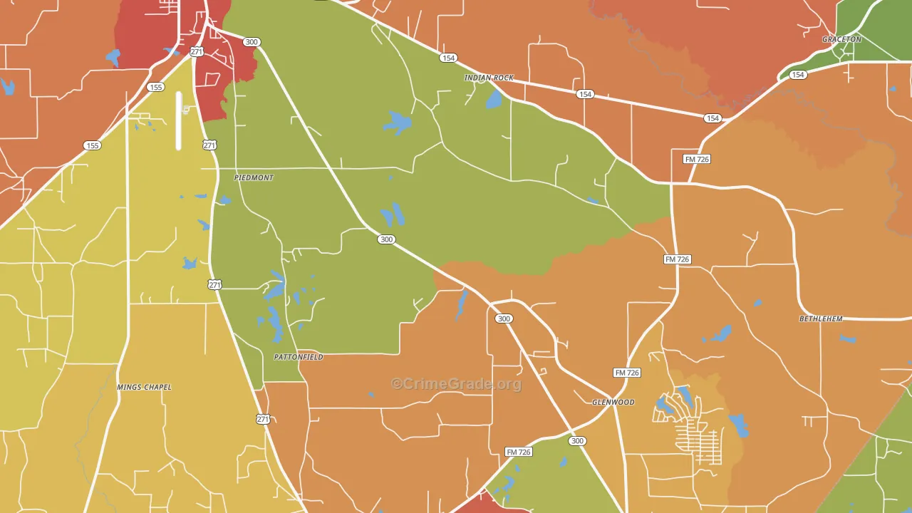 75645, TX Map of Drug-Related Crime Rates