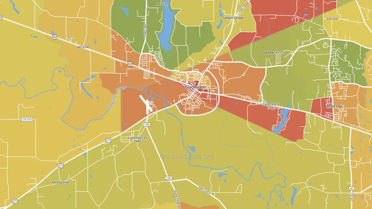 75647, TX Map of Drug-Related Crime Rates