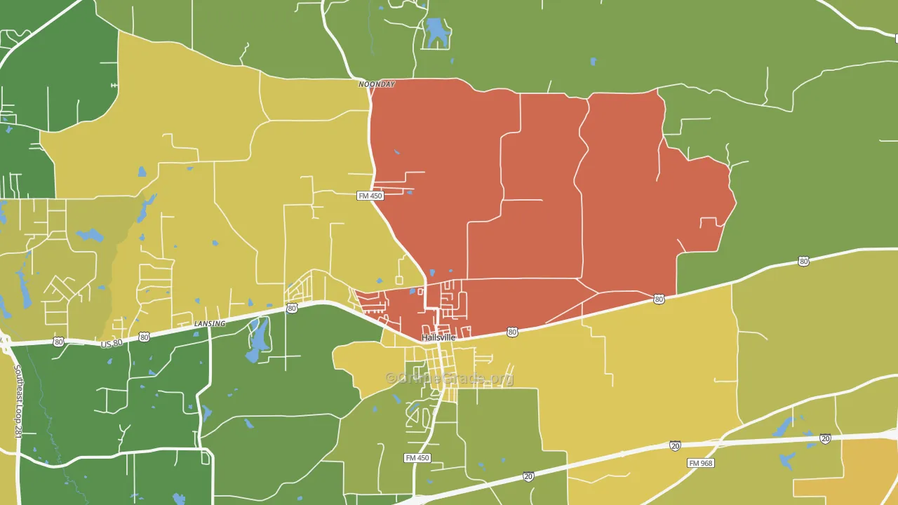 75650, TX Map of Drug-Related Crime Rates