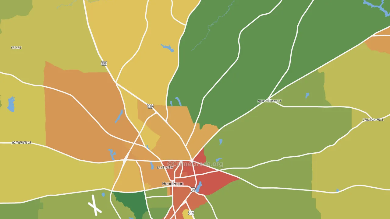 75652, TX Map of Drug-Related Crime Rates