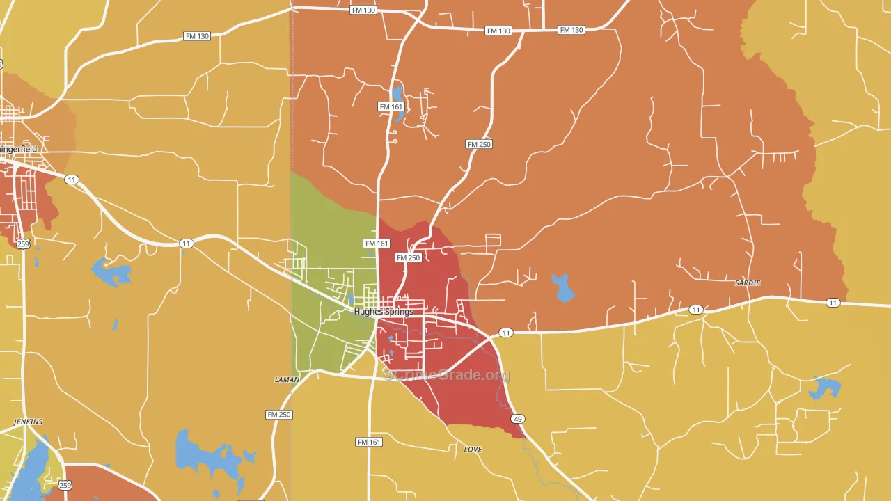 75656, TX Map of Drug-Related Crime Rates