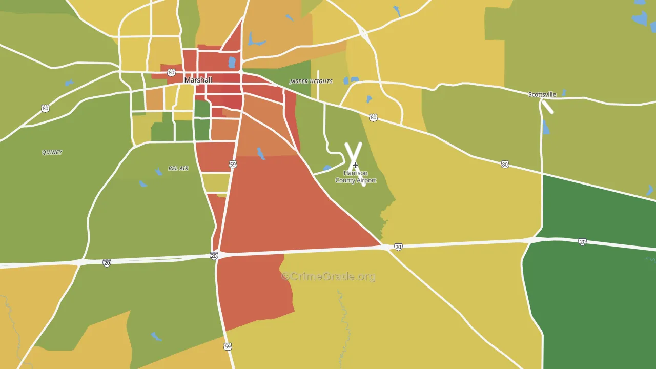75672, TX Map of Drug-Related Crime Rates