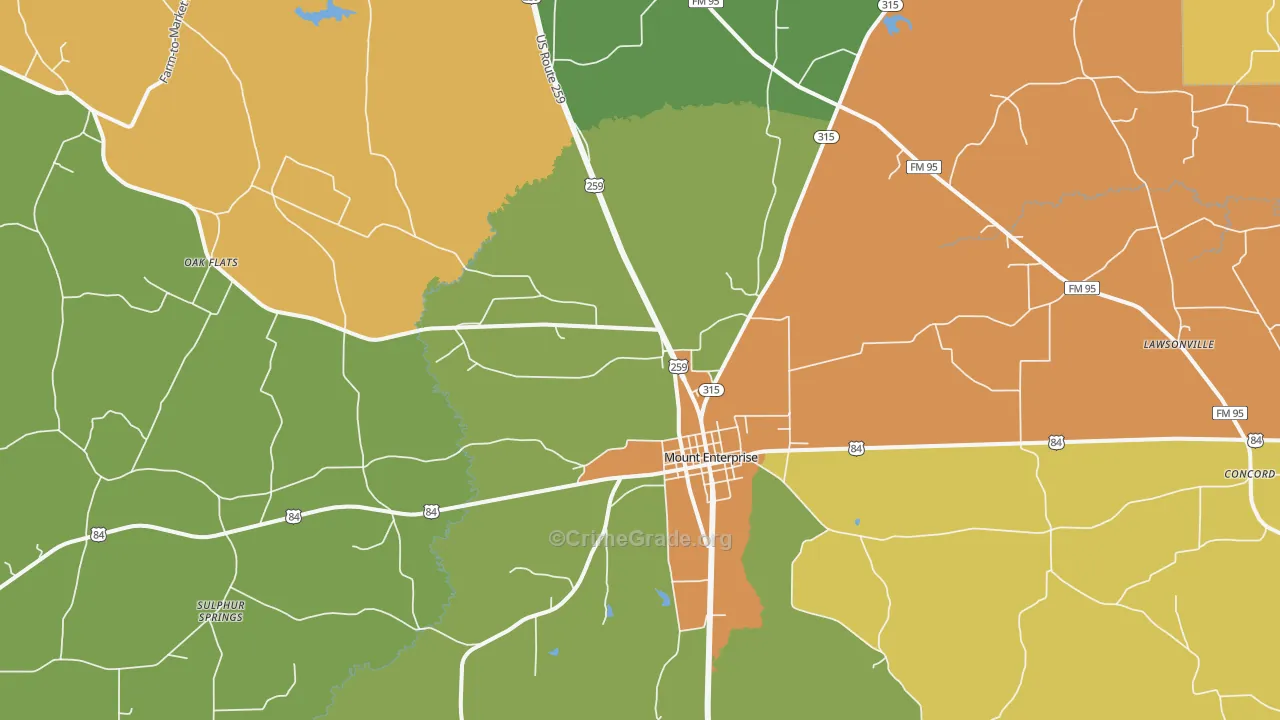75681, TX Map of Drug-Related Crime Rates