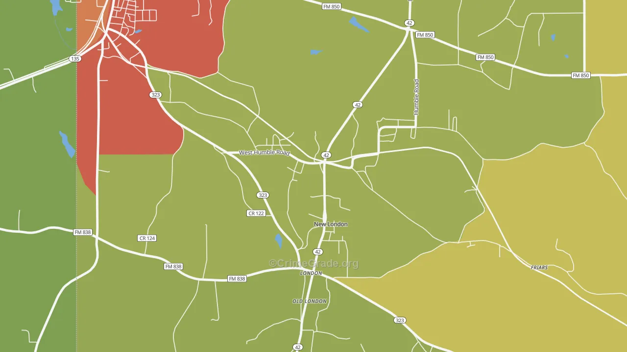 75682, TX Map of Drug-Related Crime Rates