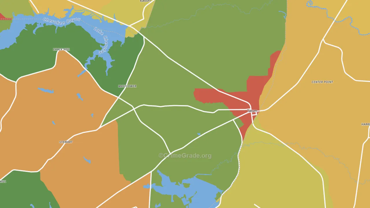 75691, TX Map of Drug-Related Crime Rates