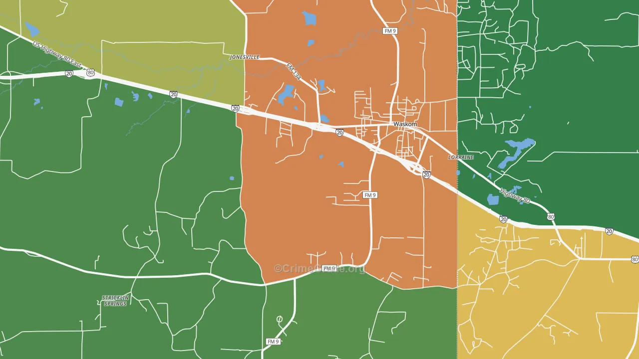 75692, TX Map of Drug-Related Crime Rates