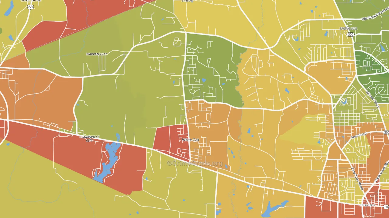 75693, TX Map of Drug-Related Crime Rates