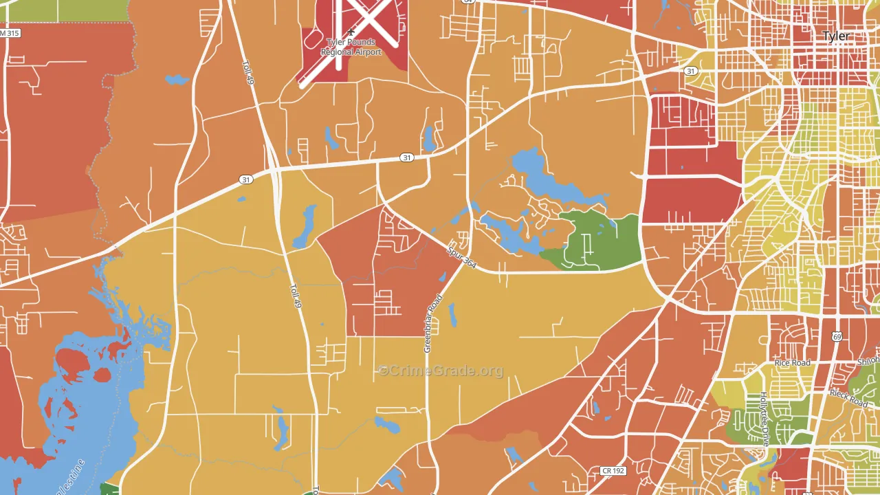 75709, TX Map of Drug-Related Crime Rates