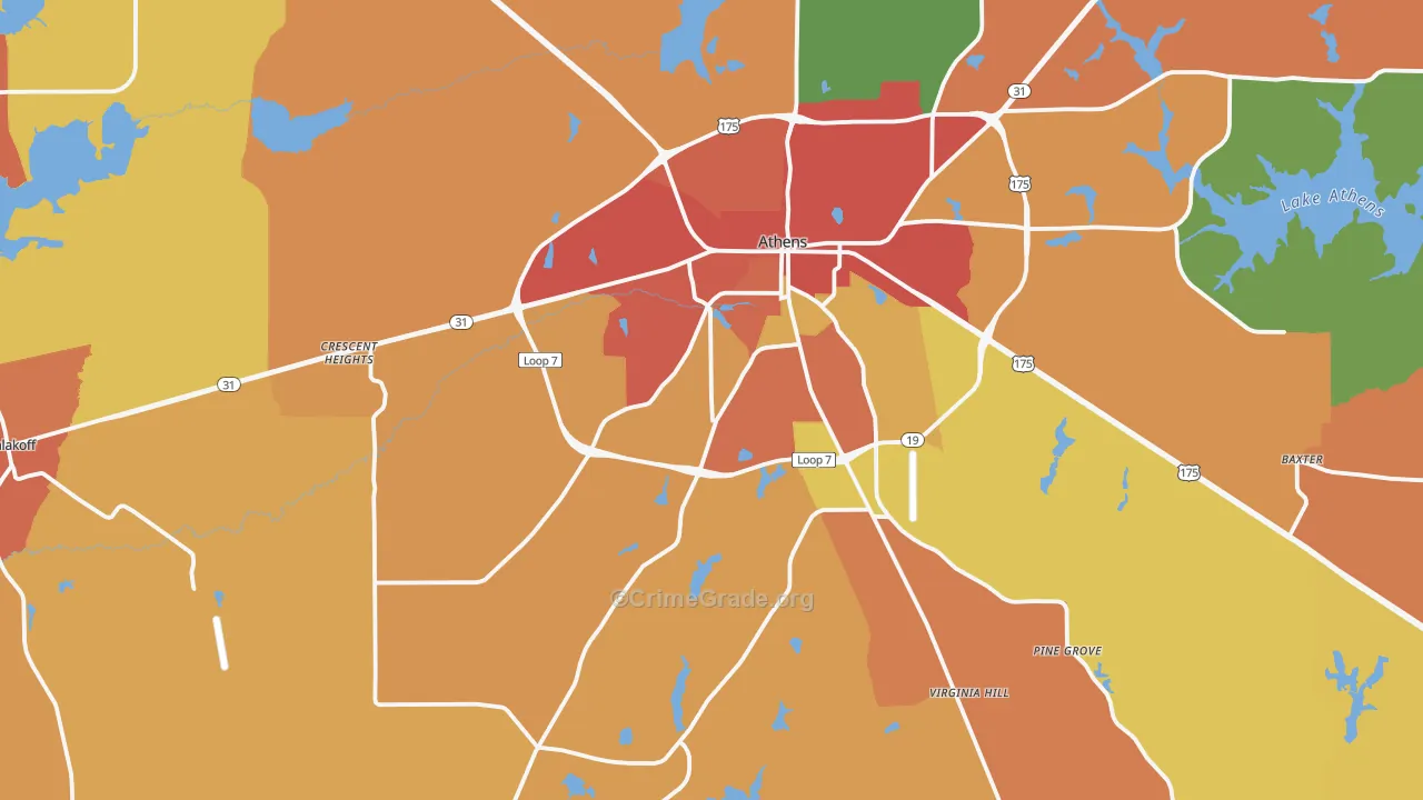 75751, TX Map of Drug-Related Crime Rates