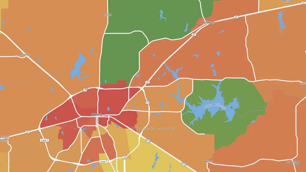 75752, TX Map of Drug-Related Crime Rates