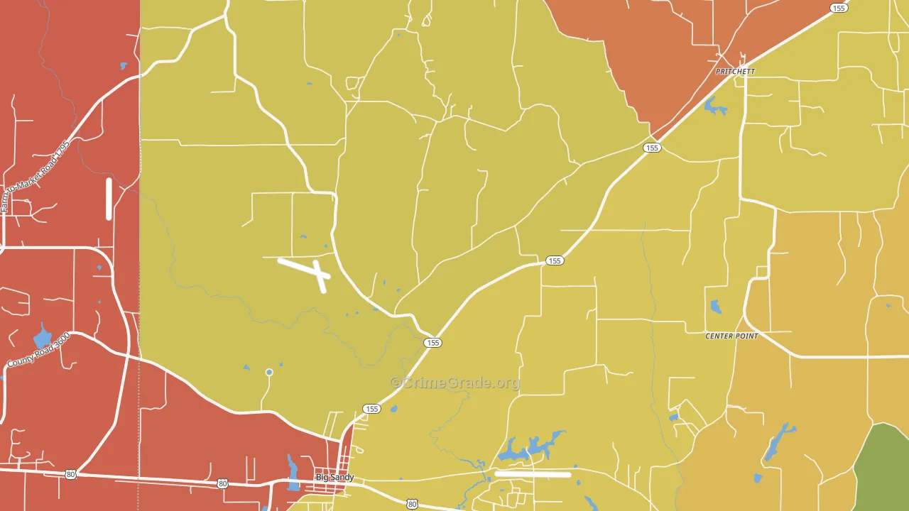 75755, TX Map of Drug-Related Crime Rates