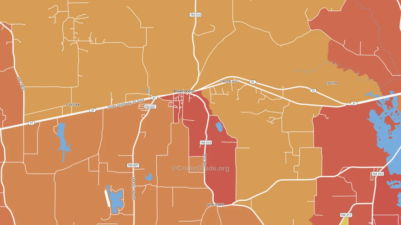 75756, TX Map of Drug-Related Crime Rates