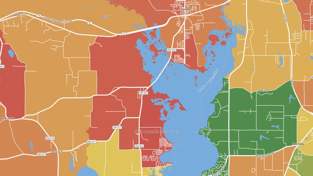 75758, TX Map of Drug-Related Crime Rates