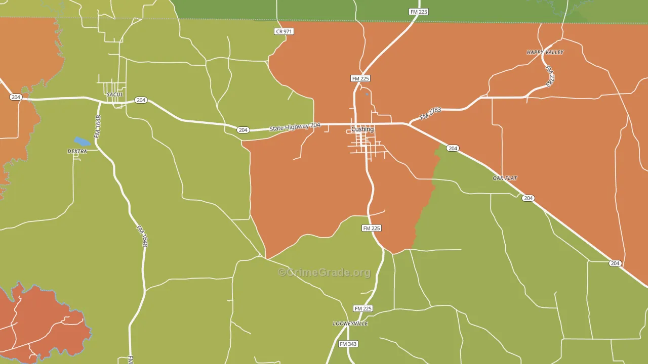 75760, TX Map of Drug-Related Crime Rates
