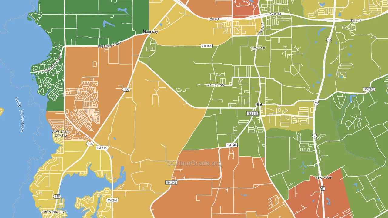 75762, TX Map of Drug-Related Crime Rates