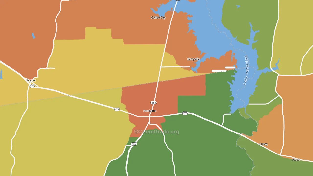 75763, TX Map of Drug-Related Crime Rates
