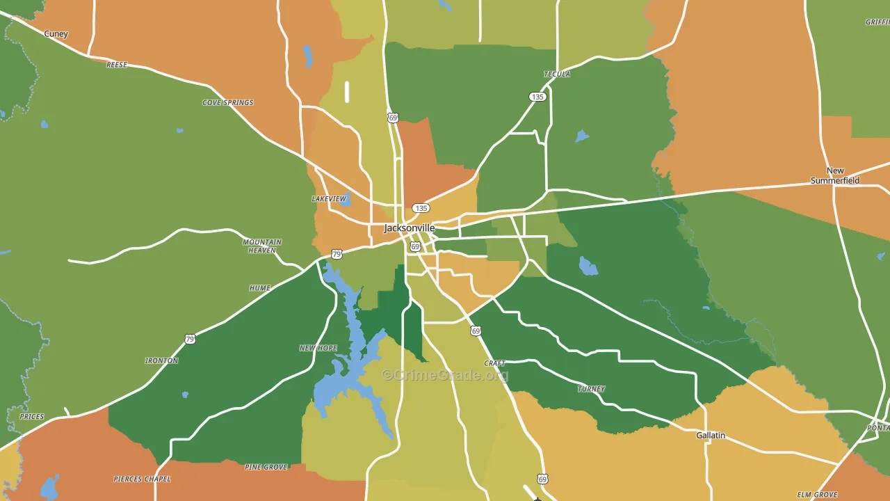 75766, TX Map of Drug-Related Crime Rates