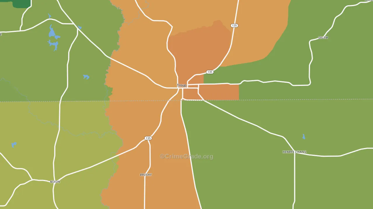 75789, TX Map of Drug-Related Crime Rates