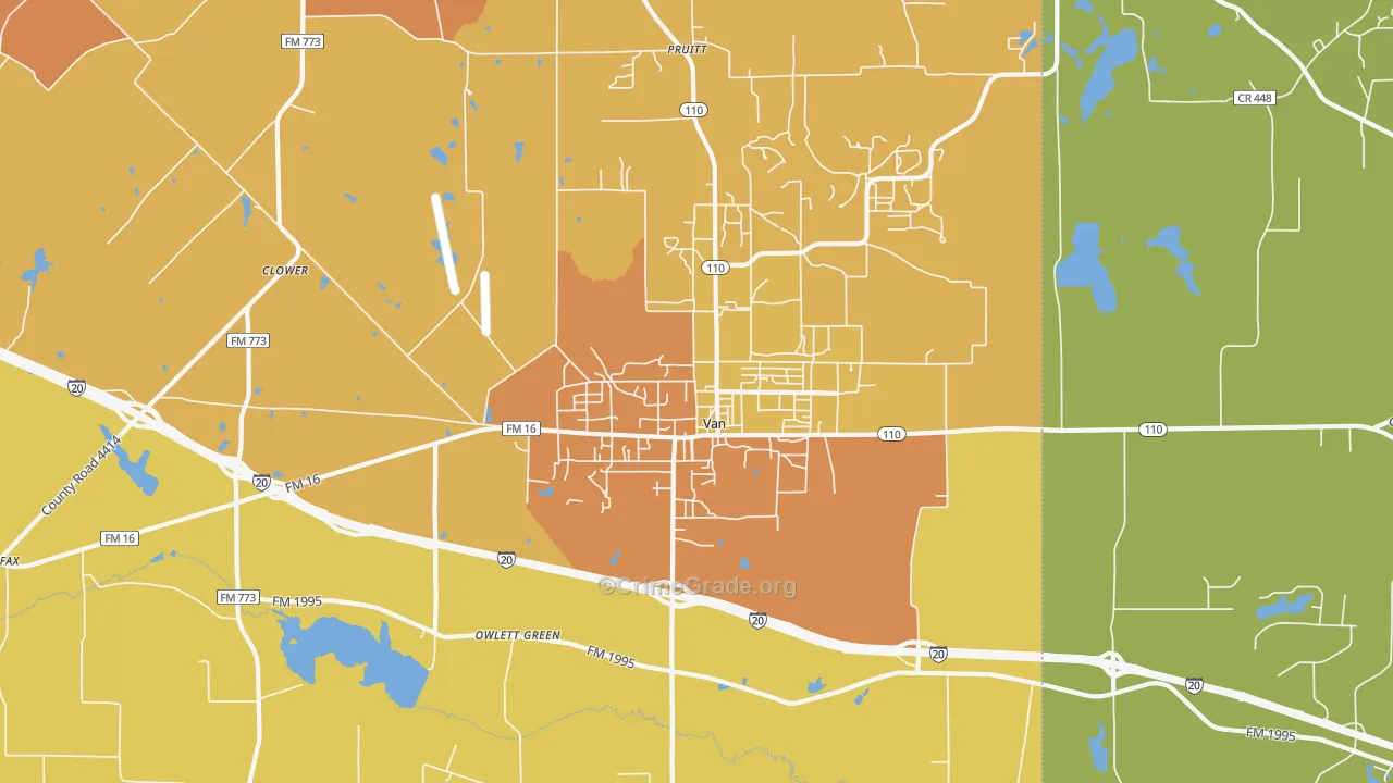 75790, TX Map of Drug-Related Crime Rates