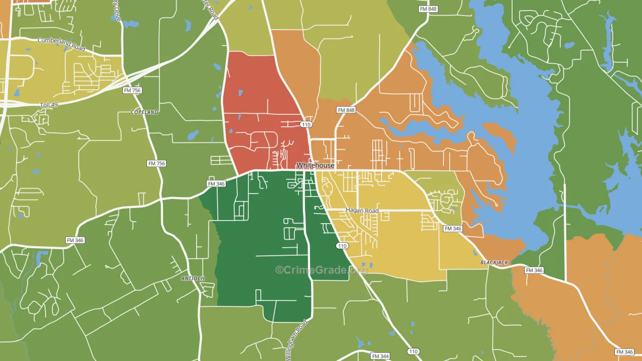 75791, TX Map of Drug-Related Crime Rates