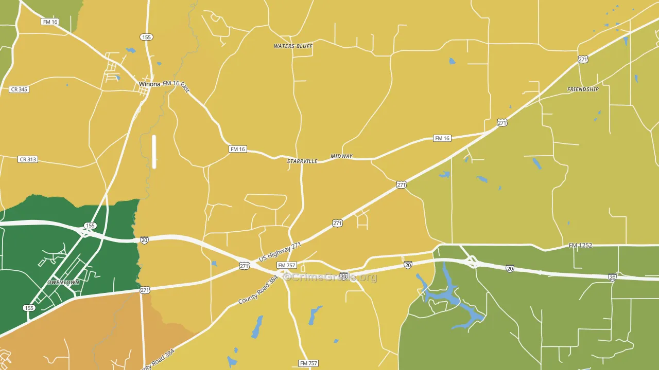 75792, TX Map of Drug-Related Crime Rates