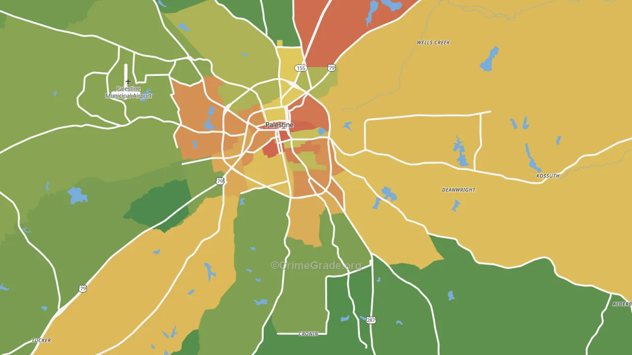75801, TX Map of Drug-Related Crime Rates