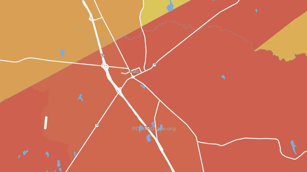 75831, TX Map of Drug-Related Crime Rates