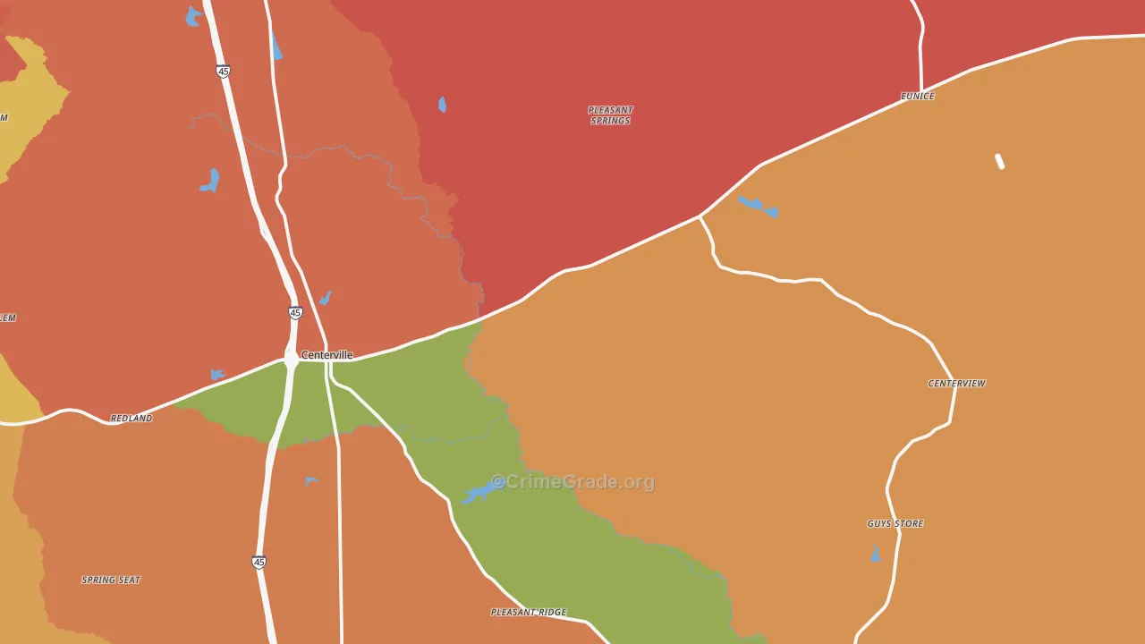 75833, TX Map of Drug-Related Crime Rates
