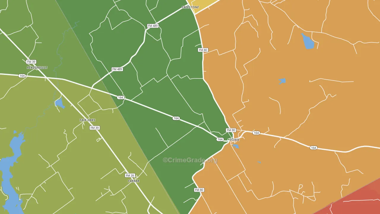 75838, TX Map of Drug-Related Crime Rates
