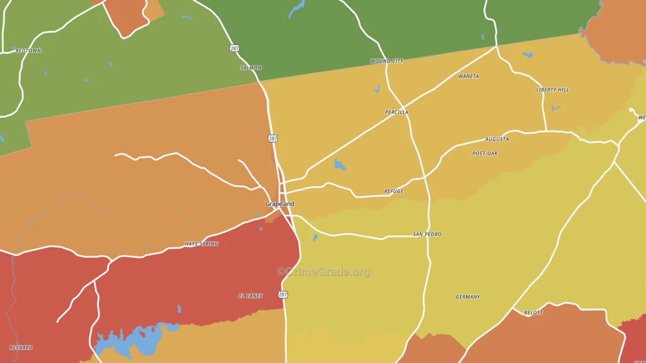 75844, TX Map of Drug-Related Crime Rates