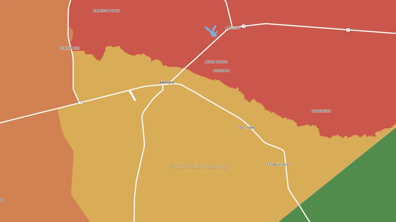 75847, TX Map of Drug-Related Crime Rates