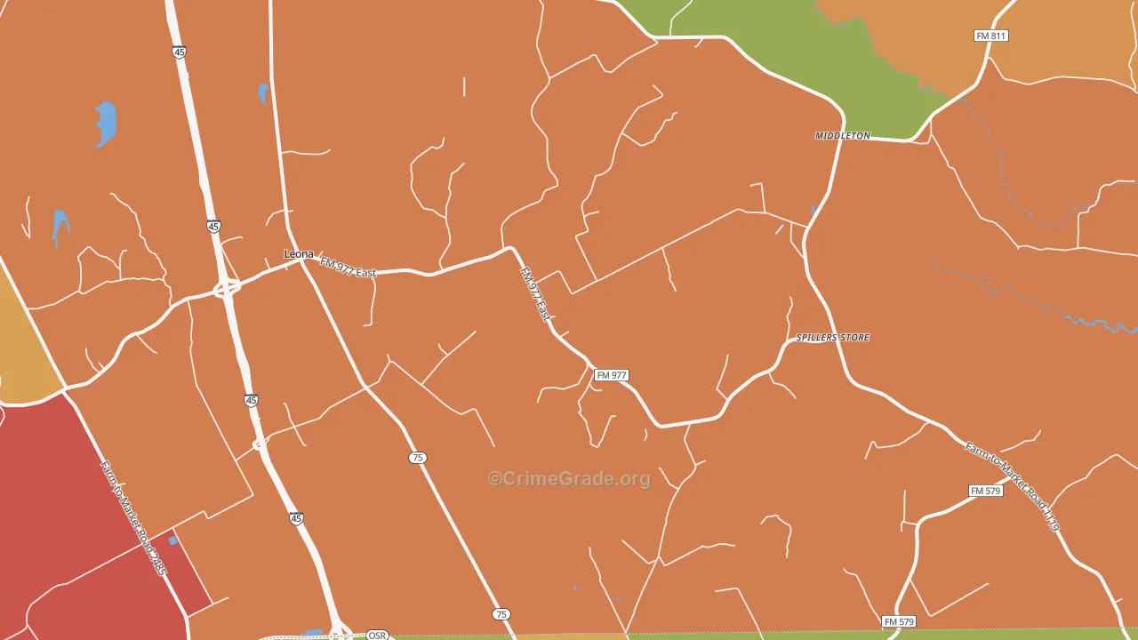 75850, TX Map of Drug-Related Crime Rates