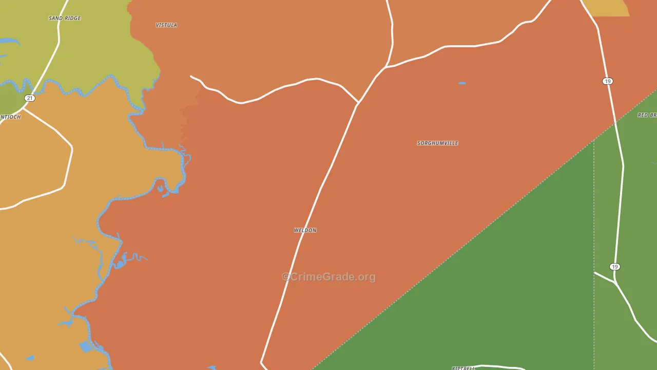 75851, TX Map of Drug-Related Crime Rates