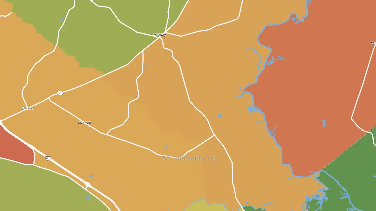 75852, TX Map of Drug-Related Crime Rates