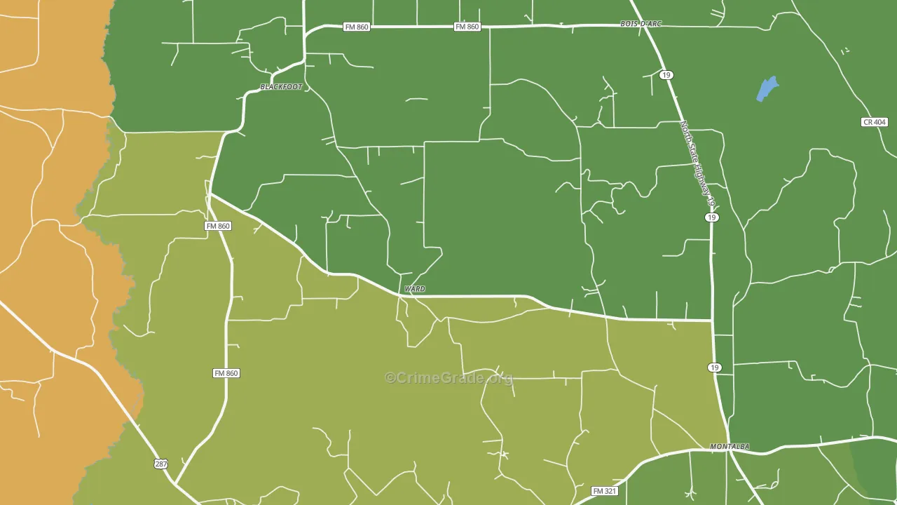 75853, TX Map of Drug-Related Crime Rates