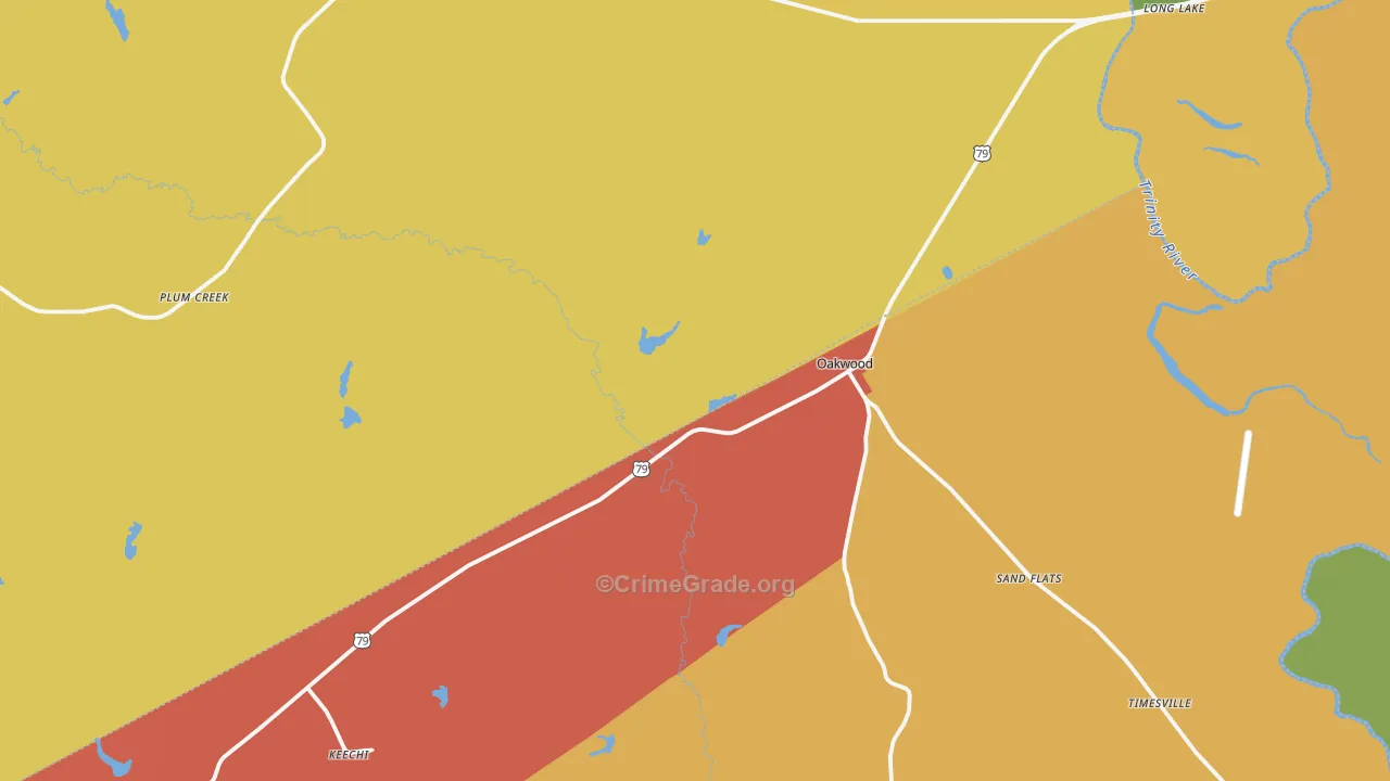 75855, TX Map of Drug-Related Crime Rates