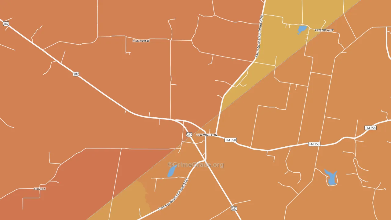 75856, TX Map of Drug-Related Crime Rates