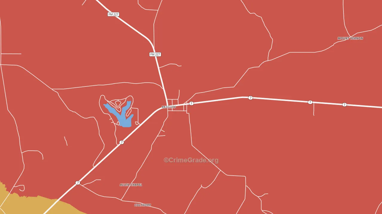 75858, TX Map of Drug-Related Crime Rates